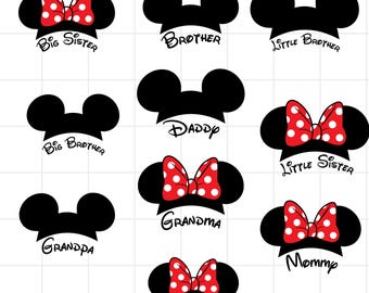 Mickey and Minnie Inspired SVG PNG Bundle, Disneyland Shirt Png, Disneyland Family SVG Png File, Mickey and Minnie Mouse Digital Download