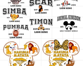 The Lion King PNG Clipart Bundle, The Lion King PNG Clipart for Sublimation, The Lion King Clip Arts Collection, The Lion King PNG Bundle