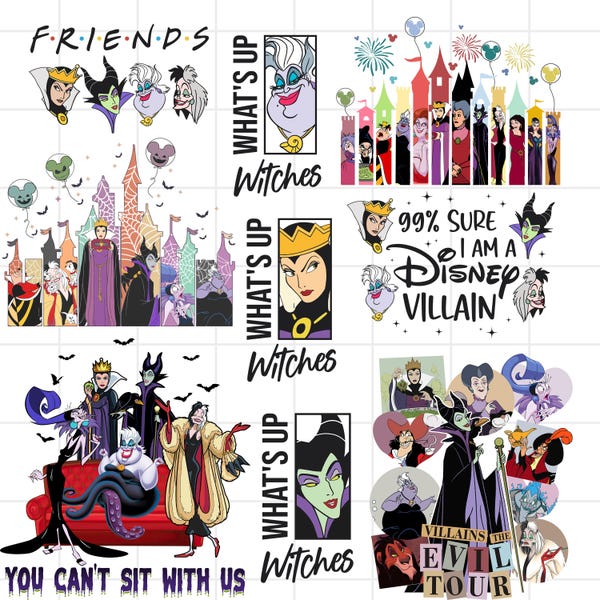 My Favorite Villain Png, Mega Bundle Bad Girls Friends PNG, Chillin' Like A Villain Png, Halloween Villains Png, Trick Or Treat Png