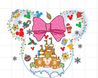 Disney Minnie Mouse-kasteel png, familie Magic Kingdom png, vintage Disney png, Disneyland png, magisch koninkrijk png, digitale download