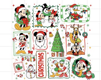 Retro Disni Santa Mouse And Friends Png, Mouse's Very Merry Christmas Party 2026 Png, Disnyland Vacation Family Matching Trip Png