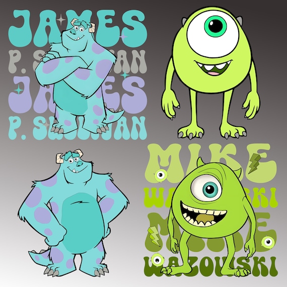 Monsters Inc PNG, Monsters Clipart Bundle, Monsters Inc PNG Instant Digital Download, Monsters shirt cake topper Png, Mike Sully birthday