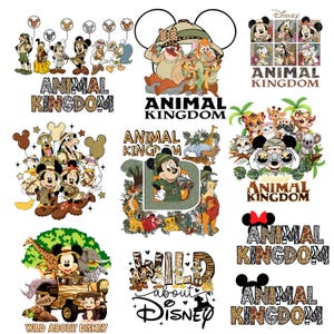 Animal Kingdom Pack PNG, Disney Safari Pack PNG, Mickey and friends safari characters, Safari Disney Characters Png, Instant Download