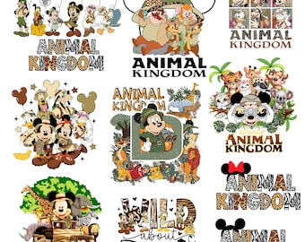 Animal Kingdom Pack PNG, Disney Safari Pack PNG, Mickey and friends safari characters, Safari Disney Characters Png, Instant Download