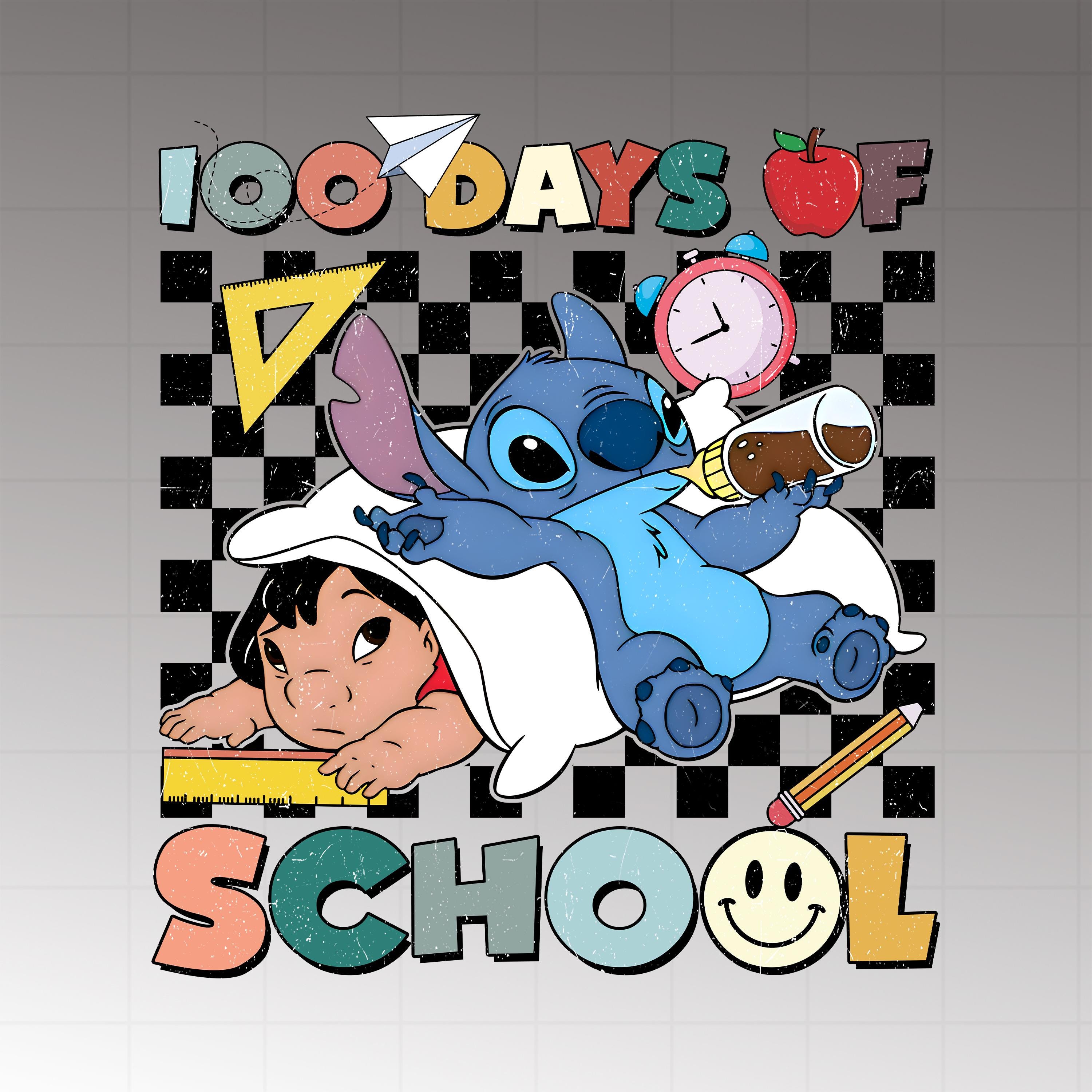 Lilo and Stitch 100 Days of School Png, 100 Days of School Cartoon Png ...