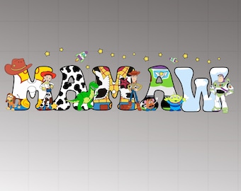 Toy Story Famiglia PNG, Mamaw PNG, Download digitale Disney Pixar, Design Png simpatico cartone animato, Compleanno abbinamento famiglia Png