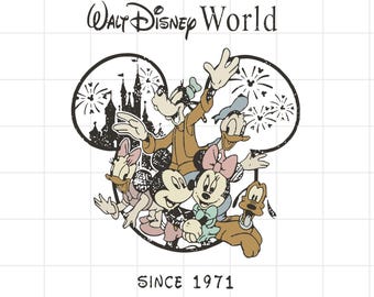 Mickey And Friends PNG, Retro Walt png, Friends png, Magic Kingdom png, Mouse png, Disneyworld png, digital download