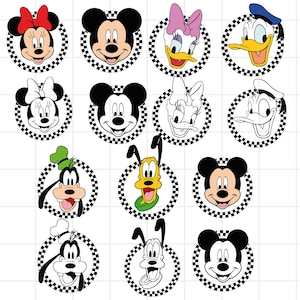 Mouse and Friends Checkered Svg Png Bundle, Mouse and Friends Bundle, Retro Mouse and Friends Checkered Svg Png, Mickey Svg Png Files