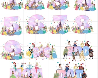 Birthday Princess PNG, Princess Birthday png, Princess birthday girl png, Princess cake topper, Princess and Prince, Mom, Dad, Sis, Bro Png