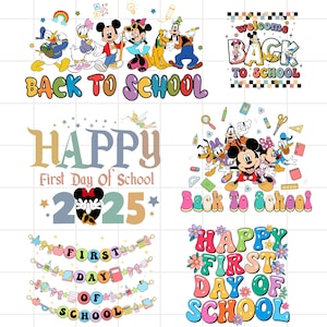 Disney Back to School Bundle, Kindergarten, First Day Of School Png, Teacher Png, First/Second/Third Grade Png, School Bundle Png