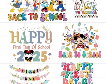 Disney Back to School Bundle, Kindergarten, First Day Of School Png, Teacher Png, First/Second/Third Grade Png, School Bundle Png