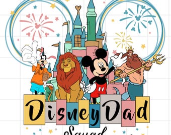 Disney Father's Day Png , Cartoon Characters, Dad Squad Png, Happy Father's Day Png, Family Trip Png, Family Vacation Png, Best Dad Ever Png