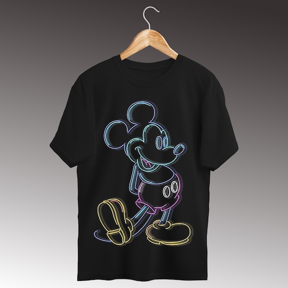 Neon Mickey Mouse Png File, Disneyland Characters Magical Digital Download, Disneyworld Mouse Head Png, Neon Mickey Png