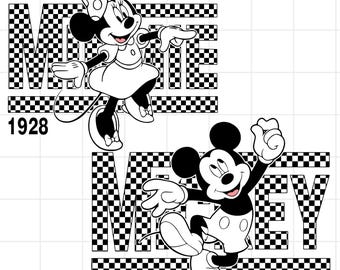 Retro Checkered Mickey and Friends Svg Png, Cutting machines, Print, Sublimation