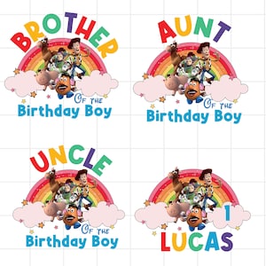Toy Story Birthday Family PNG Bundle, Aunt, Brother, Uncle, Custom Toy Story Family Png,  Disney Custom Png ,, Birthday Matching Family Png