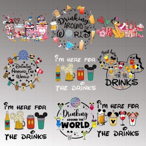 Drinking Around The World Bundle Png , Mickey Mouse and friends Drink Vacation Png, Vacay Mode Png, Magical Kingdom Png