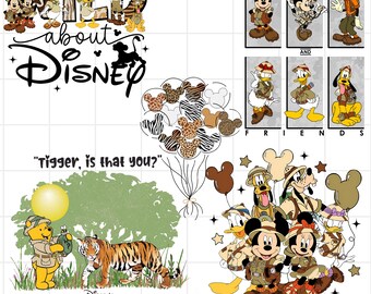 Animal Kingdom PNG Bundle, Safari Urlaub Shirt Design, Leopard Maus und Freunde Clipart, Let's Get Wild PNG Sublimation, Instant Download