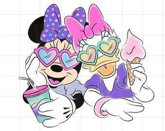Minnie und Daisy PNG, Disney Besties PNG, Disney Shirt, Minnie Maus, Daisy Duck, Disney Trip, Sublimation, digitale Datei, sofortiger Download