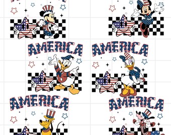 Disney 4th of July Bundle Png, 4th of July Png, Fourth Of July Png, USA Png, America Bundle Png, Independence Day, American Flag Png, Bundle