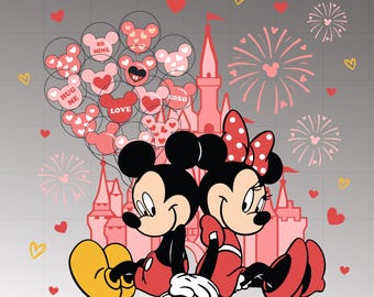 Mickey und Minnie Valentinstag PNG, Disneyland Liebe, digitaler Download