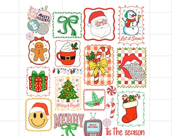 Coquette Christmas png, vrolijk en helder png, preppy kerstboom png, geweldige tijd, kerstman png, kerstmis png, girly