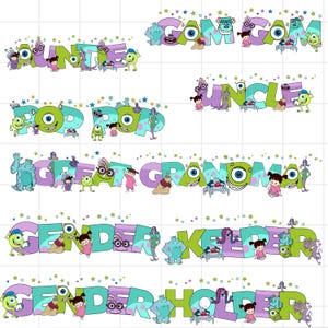 Custom Monsters PNG, Birthday Monster Png, Family Matching Shirt Png, Birthday Sublimation, Custom Name Png, Gam Gam, Pop Pop, Uncle, Auntie