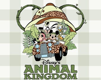 Animal Kingdom PNG Bundle, Safari Urlaub Shirt Design, Leopard Maus und Freunde Clipart, Let's Get Wild PNG Sublimation, Instant Download
