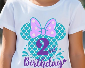 Zeemeermin verjaardag Svg Eps, verjaardag meisje zeemeermin svg, zeemeermin staart svg, meisjes zeemeermin gesneden bestand, zeemeermin, zeemeermin partij, zeemeermin shirt png