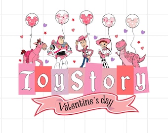 Toy Story Valentine Png, Happy Valentine Png, Valentine's Day Png, Xoxo Valentines Png, Toy Story Couple Png, Pink Love Heart Png, Valentine
