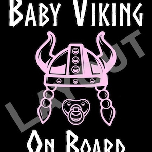 Bébé Viking à bord - Girl Master - 13 x 15 cm
