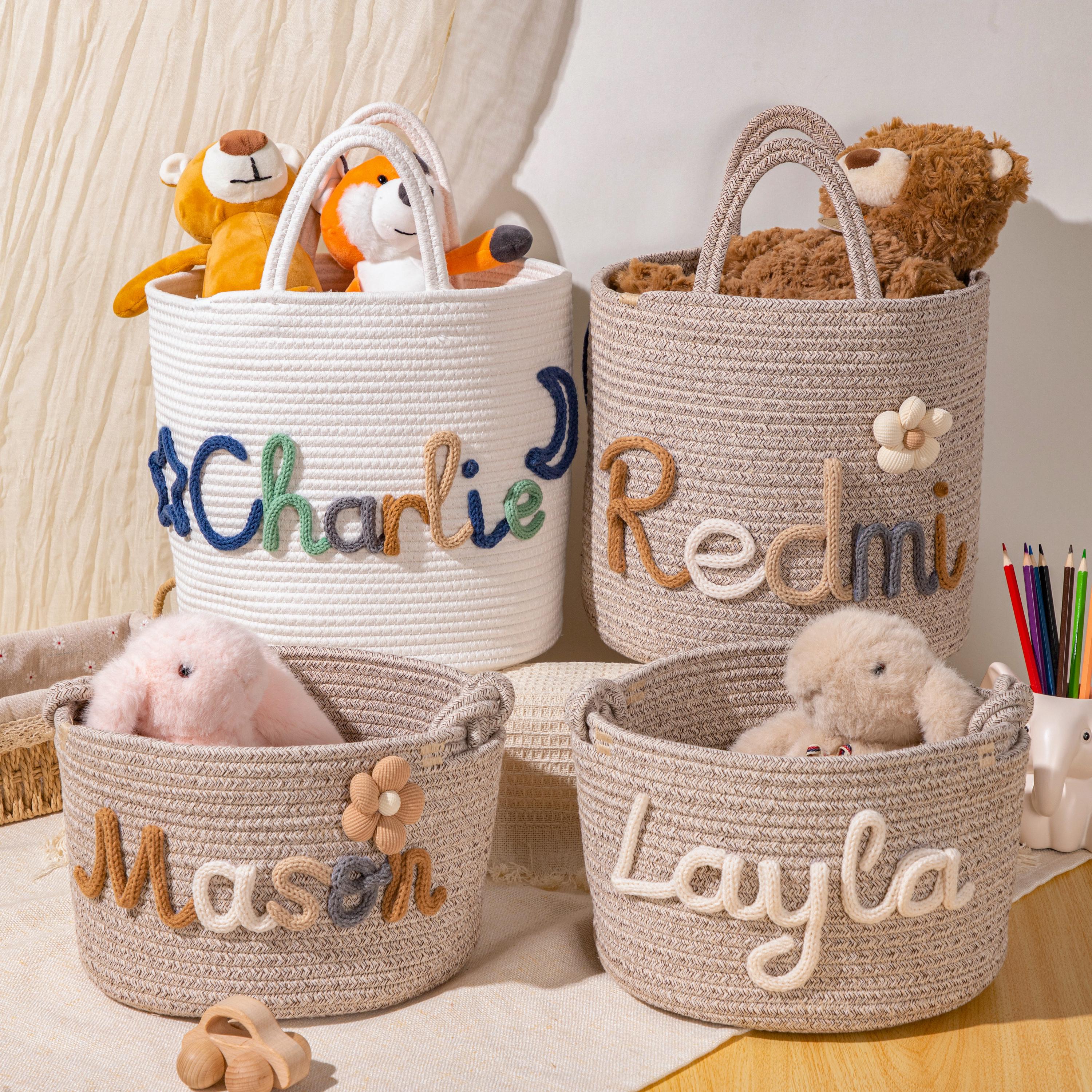 Custom Baby Shower Gifts Basket, Personalized Baby Gift Storage, Rope Cotton Yarn Basket, Newborn Gift, Toy Storage,laundry basket,For baby