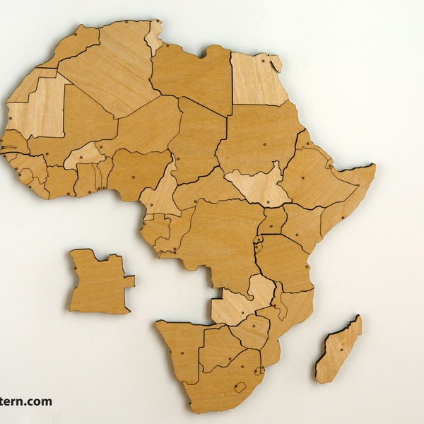 Africa Map Puzzle - Birch Plywood