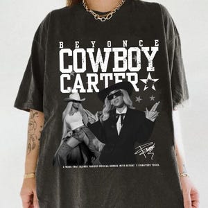 Cowboy Country Music Tour T-Shirt | Retro Western Graphic Tee | Beyonceee Pop Star Inspired Shirt Style Tour Merch | Cowgirl Aesthetic Tee