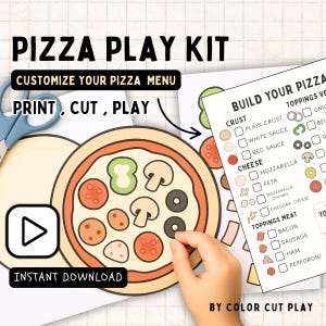 Realistic Pretend Play Pizza Kit – Printable Preschool Food Activity