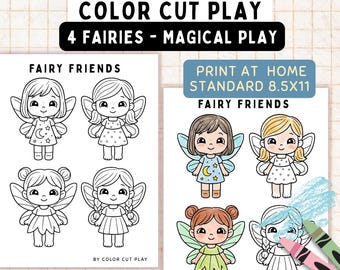 Fairy Coloring Pages for Kids | Cute Printable Fairy Friends | Coloring Page Fairie PDF Download