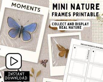 Nature Frame Craft for Kids – Printable Flower and Bug Art Activity – Summer Nature Scrapbook, Preschool & Homeschool Craft