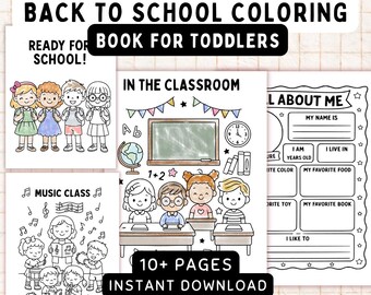 Kindergarten Coloring Pages – First Week of School Printables | Back to School Activities | Instant Download PDF