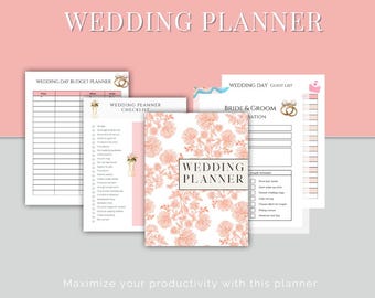 Ultimate Wedding Planner Printable | Checklist, Budget, Timeline (Digital Download)