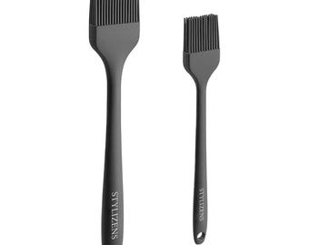 Silicone Basting Pastry Brush | Food Grade Silicone Basting Brush 2 piece set | Heat Resistant Brush for Spread Oil, Butter, Sauce BBQ Grill