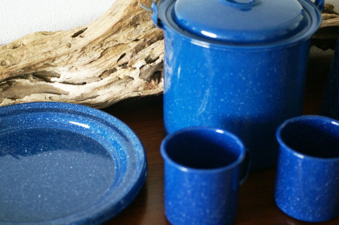 SALE Vintage Enamel Camping Cookware Set Etsy