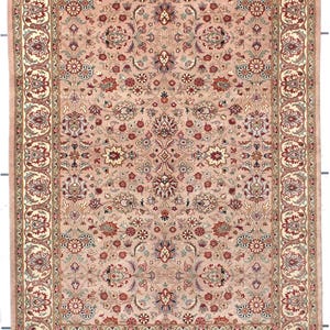 4x6 Traditional Handmade Rug - Persian Style Floral Area Rug - Hand Knotted Wool Rug - Living Room Rug - Classic Beige Rug