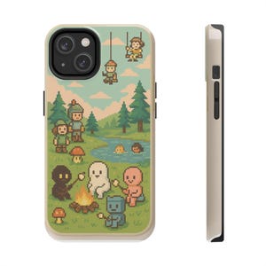 Funda para teléfono con temática de aventura: arte vintage de camping, funda resistente, regalo geek, accesorio para amantes de la naturaleza, diseño retro