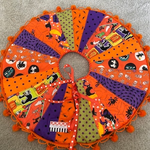 Halloween Tree Skirt Dresden Plate Pattern Patchwork 20”