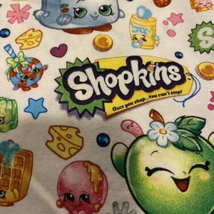 Packed Shopkins Party Cotton Fabric  1 Yd +8&quot; L x 41&quot; W 2013 Spring Creative