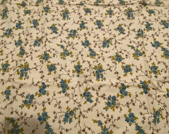 Vintage Cotton Quilting Fabric Floral 1940’s/50’s 32” L X 36” W Mint