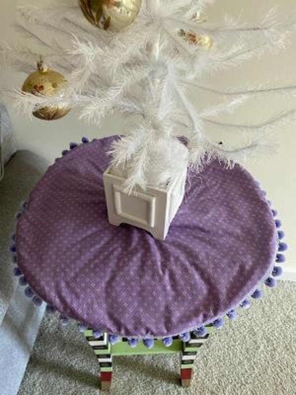 Mardi Gras Tree Skirt Table Top 20 Diameter Hostess Gift Etsy