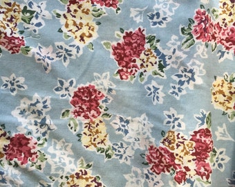 Cotton Fabric Quilting 1990s 2 Yd. + 28" L 60" W Mint Floral Carol Anderson