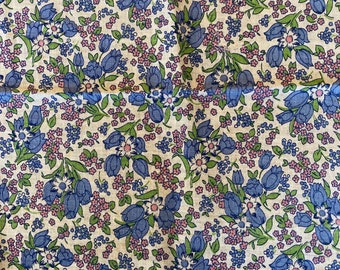 Antique Cotton Floral Fabric 1 Yd + 19” L X 30” W Lightweight Excellent Condition