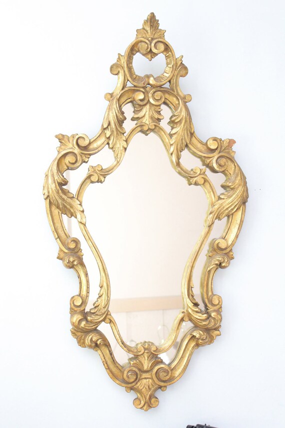 Items similar to Antique Ornate Gold Mirror on Etsy