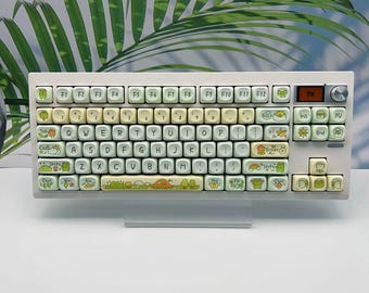 Unique Frog 131 Key Theme Keycap Gift Set, MOA Height and PBT Material | Artisan Keycaps | Anime Keycaps | Custom Keycaps | Gift for Him